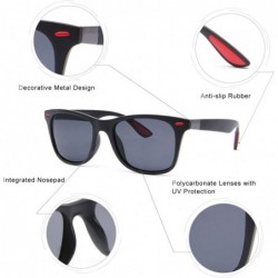 Sport Retro Polarized Sunglasses Lightweight Casual Sport Classic for Men Women UV400 - Black Lens/Black - C918SC4ZL5Z $9.15