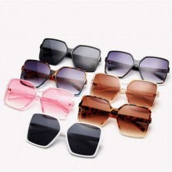 Oversized Vintage Oversized Sunglasses Women Men Retro Big Frames Sunglass Shades Pink White Eye Glasses UV400 Eyewear - C719...