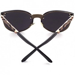 Oversized Man and woman Metal sunglasses Oval glasses - C5 - C018CAA7UTU $12.52