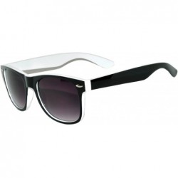 Wayfarer Vintage Two Tone Sunglasses Smoke Lens Classic Retro Style - White - C011PLJJ08F $17.42
