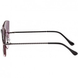 Oversized Women's Sunglasses Metal Fashion Cat's Eye Sunglasses - A - CL18Q9E4E7W $32.82