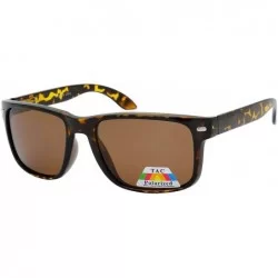Square Men's Model 108 Designer Fashion Polarized Sunglasses - Brown - C418U7C8WAZ $19.90