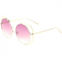 Round Round Double Side Thin Metal Rim Color Lens Sunglasses - Purple - CK1988CS4E3 $16.50