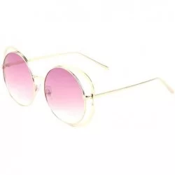Round Round Double Side Thin Metal Rim Color Lens Sunglasses - Purple - CK1988CS4E3 $26.33