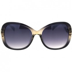 Oversized Womens Jaguar Jewel Hinge Diva Plastic Butterfly Sunglasses - Black Beige Smoke - CP18R5E0D7D $11.27