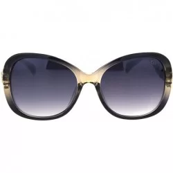 Oversized Womens Jaguar Jewel Hinge Diva Plastic Butterfly Sunglasses - Black Beige Smoke - CP18R5E0D7D $18.12