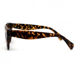 Round Retro Vintage Style Round Thick Horn Metal Bridge Sunglasses - Tortoise Brown - CV197NH8CUH $8.69
