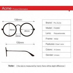 Rimless Retro Round Metal Frame Clear Lens Glasses Non-Prescription - Black Frame/Clear Lens - CL18XYSCCOL $12.53