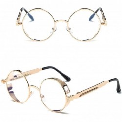 Goggle 2018 New Retro Steampunk Round Sunglasses Women Vintage Small Oval Glasses For Men Popular Black Metal - CQ18D3WEC74 $...