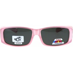 Rectangular Polarized Womens Pearl Rectangular 60mm OTG Fit Over Sunglasses - Pink - CA185G5AZAM $23.56