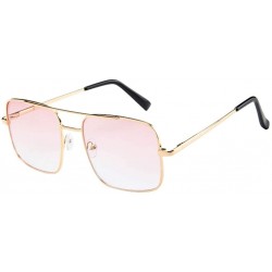 Square Retro Oversized Sunglasses for Women Men Trendy Square Metal Frame Non Polarized Lenses Sun Glasses - CU199HYUKTZ $19.28