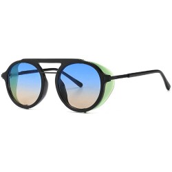 Round Fashion Round frame Lady Brand Designer punk style glasses Vintage men Anti-wind sunglasses UV400 - Green - CE18S65WY4C...