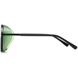 Round Fashion Round frame Lady Brand Designer punk style glasses Vintage men Anti-wind sunglasses UV400 - Green - CE18S65WY4C...