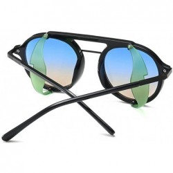 Round Fashion Round frame Lady Brand Designer punk style glasses Vintage men Anti-wind sunglasses UV400 - Green - CE18S65WY4C...