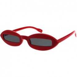 Oval Womens Unique Skinny Sunglasses Oval Frame Rectangular Lens Black UV 400 - Red - CP18KMYTY57 $20.99