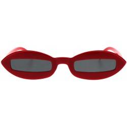 Oval Womens Unique Skinny Sunglasses Oval Frame Rectangular Lens Black UV 400 - Red - CP18KMYTY57 $10.90