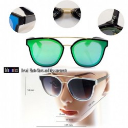 Aviator Horn Rimmed Gradient Mirror Lens Cat-Eye Aviator Couple Sunglasses A198 - Tortoise/ Brown Gr - CE18ELUWK5M $10.92