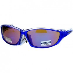 Sport Arctic Blue Sunglasses Anti-Glare Bluetech Mirror Lens Mens Sports Shades - Royal Blue White - C61873E6YD5 $23.26