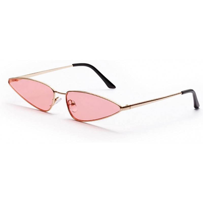 Cat Eye Vintage Cat Eye Sunglasses Women Small Frame Metal Retro Sun Glasses for Ladies - Pink - CQ18DRMOEKH $8.52