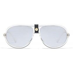 Goggle Fashion Personality double beam metal leg sunglasses Brand Designer Vintage Mens Goggle - White - CI18W37Q7DL $22.89