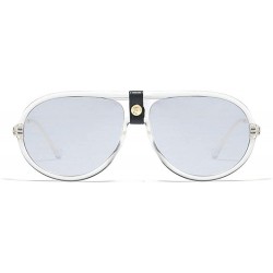 Goggle Fashion Personality double beam metal leg sunglasses Brand Designer Vintage Mens Goggle - White - CI18W37Q7DL $11.60