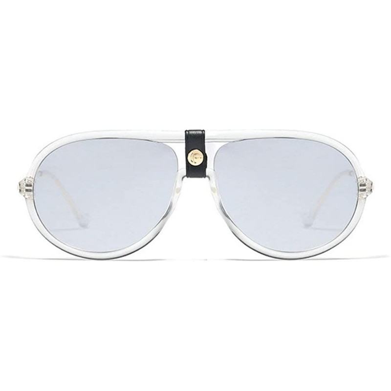 Goggle Fashion Personality double beam metal leg sunglasses Brand Designer Vintage Mens Goggle - White - CI18W37Q7DL $11.60