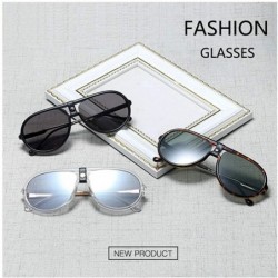 Goggle Fashion Personality double beam metal leg sunglasses Brand Designer Vintage Mens Goggle - White - CI18W37Q7DL $11.60
