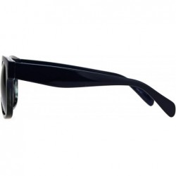 Rectangular Mens Flat Top Horn Rim Mob Thick Plastic Sunglasses - Blue Tortoise Black - C1189UQQRKX $10.09