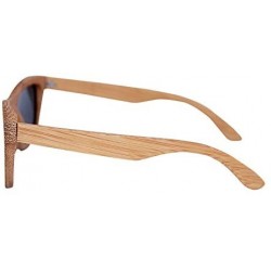 Square Wood Sunglasses for Men and Women - Bamboo Polarized Wooden Sunglasses - Black - CC18U3Y79OW $18.44