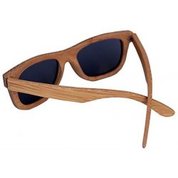 Square Wood Sunglasses for Men and Women - Bamboo Polarized Wooden Sunglasses - Black - CC18U3Y79OW $18.44