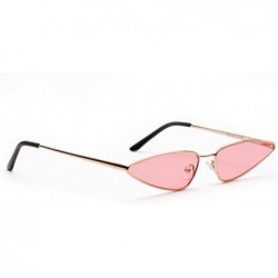 Cat Eye Vintage Cat Eye Sunglasses Women Small Frame Metal Retro Sun Glasses for Ladies - Pink - CQ18DRMOEKH $8.52