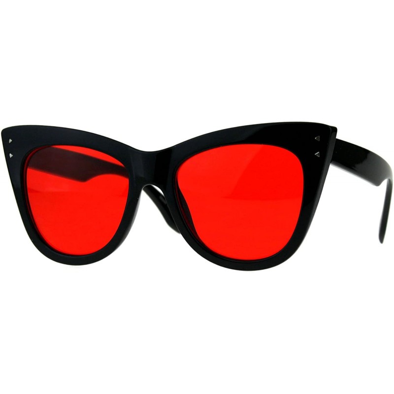 Butterfly Butterfly Cateye Sunglasses Womens Chic Retro Designer Style Shades - Black (Red) - CM18CI6M2U2 $13.34