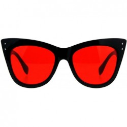 Butterfly Butterfly Cateye Sunglasses Womens Chic Retro Designer Style Shades - Black (Red) - CM18CI6M2U2 $13.34