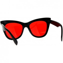 Butterfly Butterfly Cateye Sunglasses Womens Chic Retro Designer Style Shades - Black (Red) - CM18CI6M2U2 $13.34