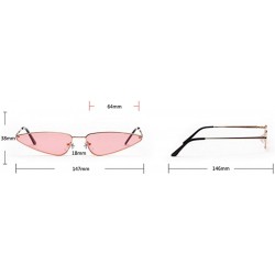 Cat Eye Vintage Cat Eye Sunglasses Women Small Frame Metal Retro Sun Glasses for Ladies - Pink - CQ18DRMOEKH $8.52