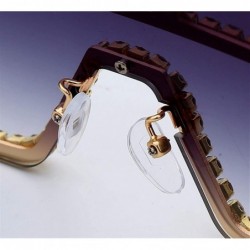 Oversized Trendy Oversized Lens Rhinestone Sunglasses for Women One Piece Bling Frame UV Protection - 7 - CD190OLAKUL $13.18