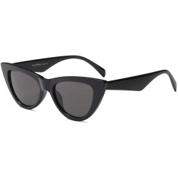 Cat Eye Vintage Retro Women Cateye Sunglasses Clout Goggle Small Fun Colorful Shades - Black - CH18HODN8GU $12.93