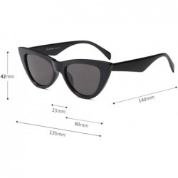 Cat Eye Vintage Retro Women Cateye Sunglasses Clout Goggle Small Fun Colorful Shades - Black - CH18HODN8GU $12.93