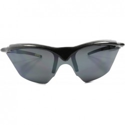 Wrap Vintage Slick Design Wrap Around Athletic Sport Sunglasses Frame - Gray & Black - C818SY3A20S $14.89