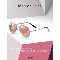 Square Aviator Sunglasses for Men Women Polarized - UV 400 Protection with case 60MM - 15-mirrored Pink Lens - C91974NX5E2 $1...