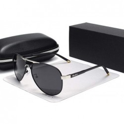 Oversized Fashion Pilot Polarized Sunglasses Classic Round Leg Goggles Y7492 C1 BOX - Y7492 C1 Box - C918XDWTC2X $30.06