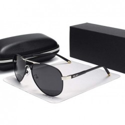 Oversized Fashion Pilot Polarized Sunglasses Classic Round Leg Goggles Y7492 C1 BOX - Y7492 C1 Box - C918XDWTC2X $14.43