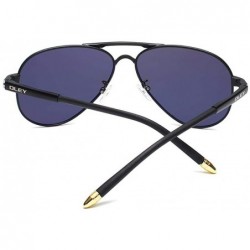 Oversized Fashion Pilot Polarized Sunglasses Classic Round Leg Goggles Y7492 C1 BOX - Y7492 C1 Box - C918XDWTC2X $14.43