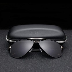 Oversized Fashion Pilot Polarized Sunglasses Classic Round Leg Goggles Y7492 C1 BOX - Y7492 C1 Box - C918XDWTC2X $14.43