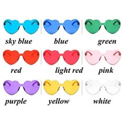 Sport Heart Shaped Rimless Sunglasses Candy Steampunk Lens for women girl - Purple - CK18DM8SD4N $10.60