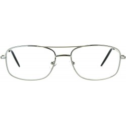 Rectangular Mens Metal Rim Classic Rectangular Bifocal Reading Eye Glasses - Silver - CB18D98LHWZ $9.26