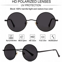Sport 2-Pack John Lennon Style Round Sunglasses for Men Women Polarized Small Circle Sun Glasses - CZ192EE3S4Z $15.66