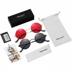 Sport 2-Pack John Lennon Style Round Sunglasses for Men Women Polarized Small Circle Sun Glasses - CZ192EE3S4Z $15.66