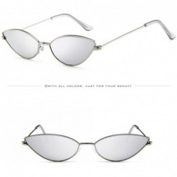 Cat Eye Cat Eye Sunglasses for Women Men Vintage Oval Small Frame Sun Glasses Eyewear (E) - E - CZ1902MR5QZ $7.84