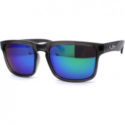 Wrap Kush Mens Color Mirrored Sport Horn Rim Slate Frame Agent Sunglasses - Teal - CK12N8SJDHC $18.29